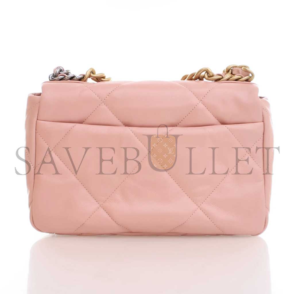 CHANEL 19 FLAP SMALL PINK GOATSKIN AS1160 (26*16*9cm)